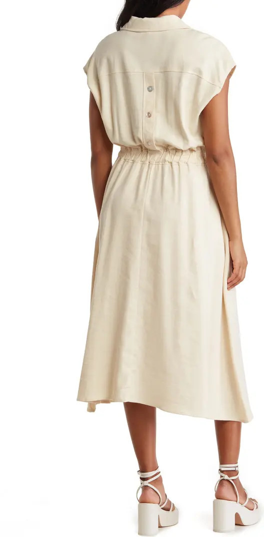 Notch Collar Short Sleeve Midi Dress | Nordstrom Rack
