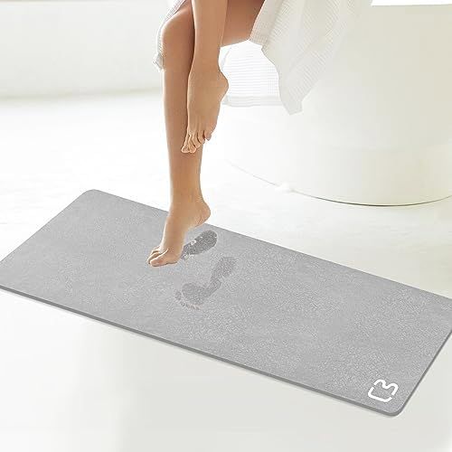 Simple-Thin Diatomaceous Bath Mat Bathtub mat，Soft & Comfort Touch Fast Drying& Non-Slip Shower... | Amazon (US)