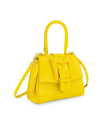 Crocodile Leather Buckle Detail Mini Handbag - Macy's | Macy's