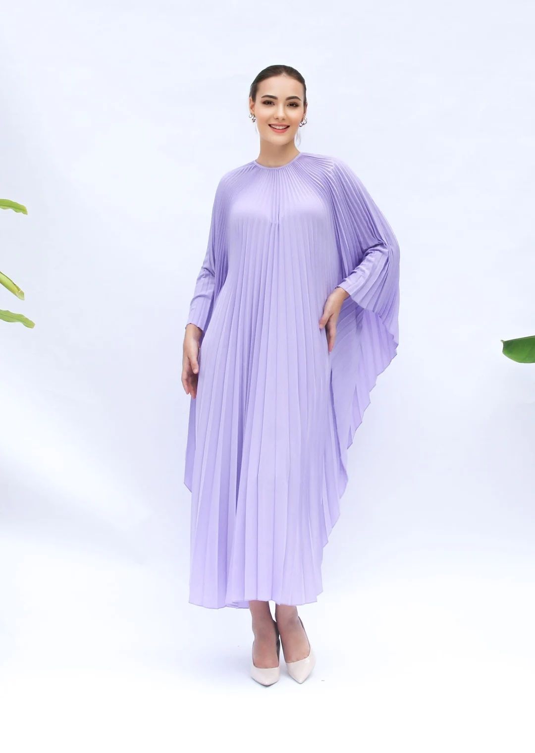 Lilac Kaftan Dressing Gown, Wedding Kaftan Party Poolside, Pleated Kaftan Plus Size Gift for Moth... | Etsy (US)
