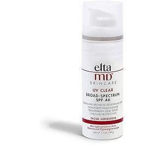 EltaMD UV Clear Facial Sunscreen Broad-Spectrum SPF 46 for Sensitive or Acne-Prone Skin, Oil-free, D | Amazon (US)