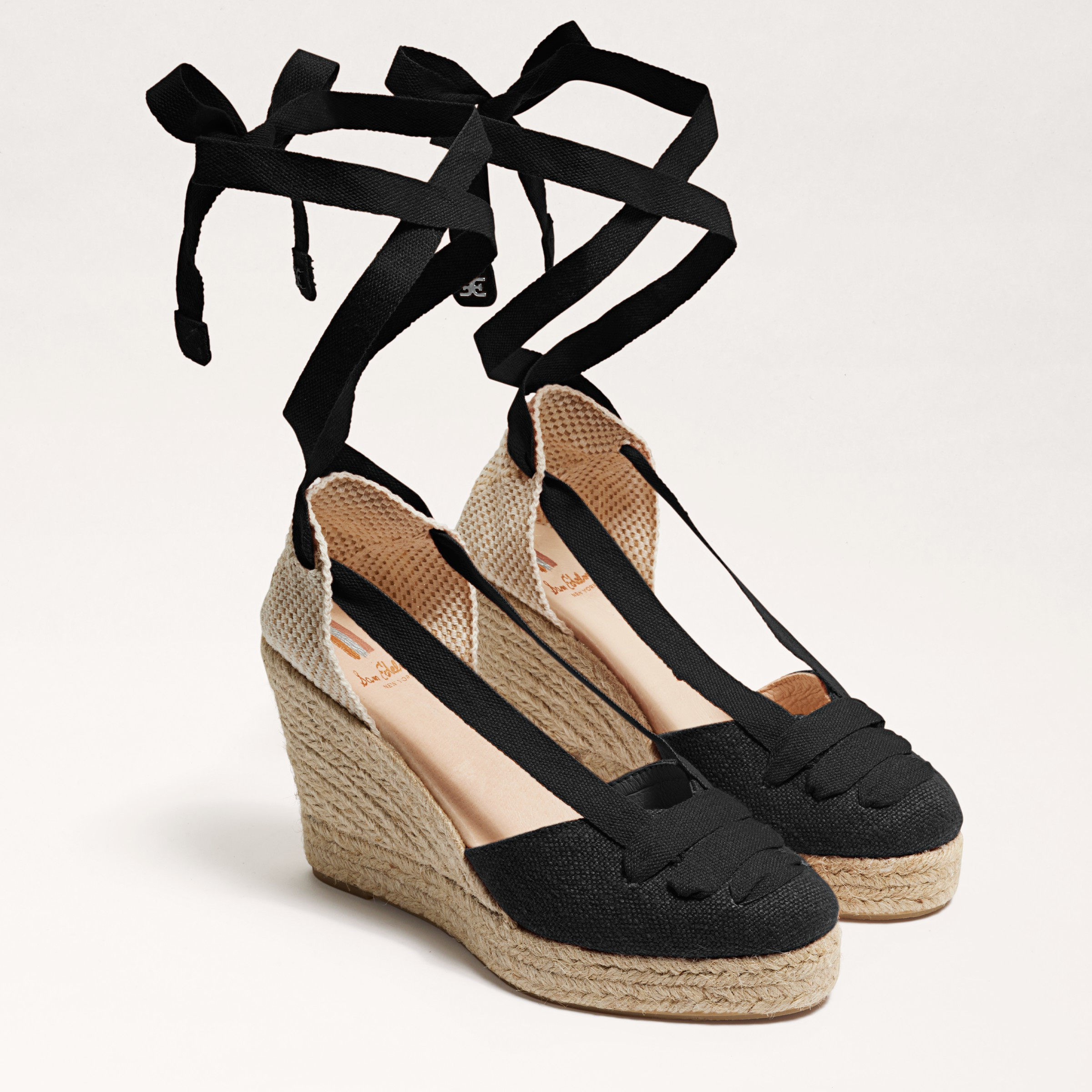 Sam Edelman Margherita Espadrille Wedge Sandal Black Suede 6.5 | Sam Edelman