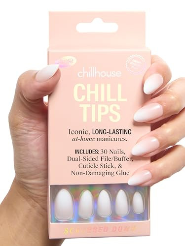 Chillhouse - Chill Tips, Press on Nails Kit - Scrubbed Down (Almond) - 30 Nail Shapes & Sizes - Up to 2 Weeks of Wear - Customizable - Reusable - Latina Founded & Women Owned - Beauty & Self Care | Amazon (US)