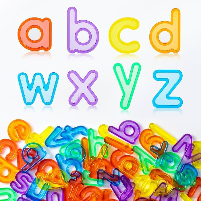 78 Pcs Translucent Lowercase Letters - Plastic Alphabet Letters - Light Table Play and Early Lear... | Amazon (US)