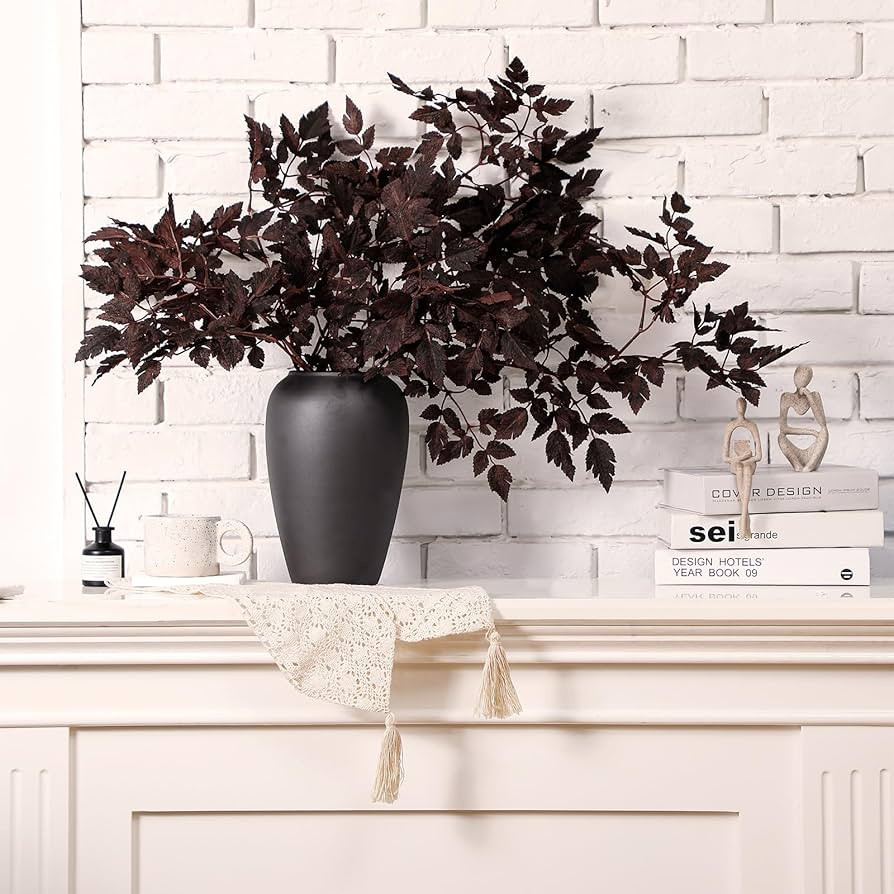 2 Pcs 19.5" 31" Artificial Cimicifuga Plant Leaf Faux Plum Cimicifuga Ramosa Leaf Faux Fall Spray... | Amazon (US)