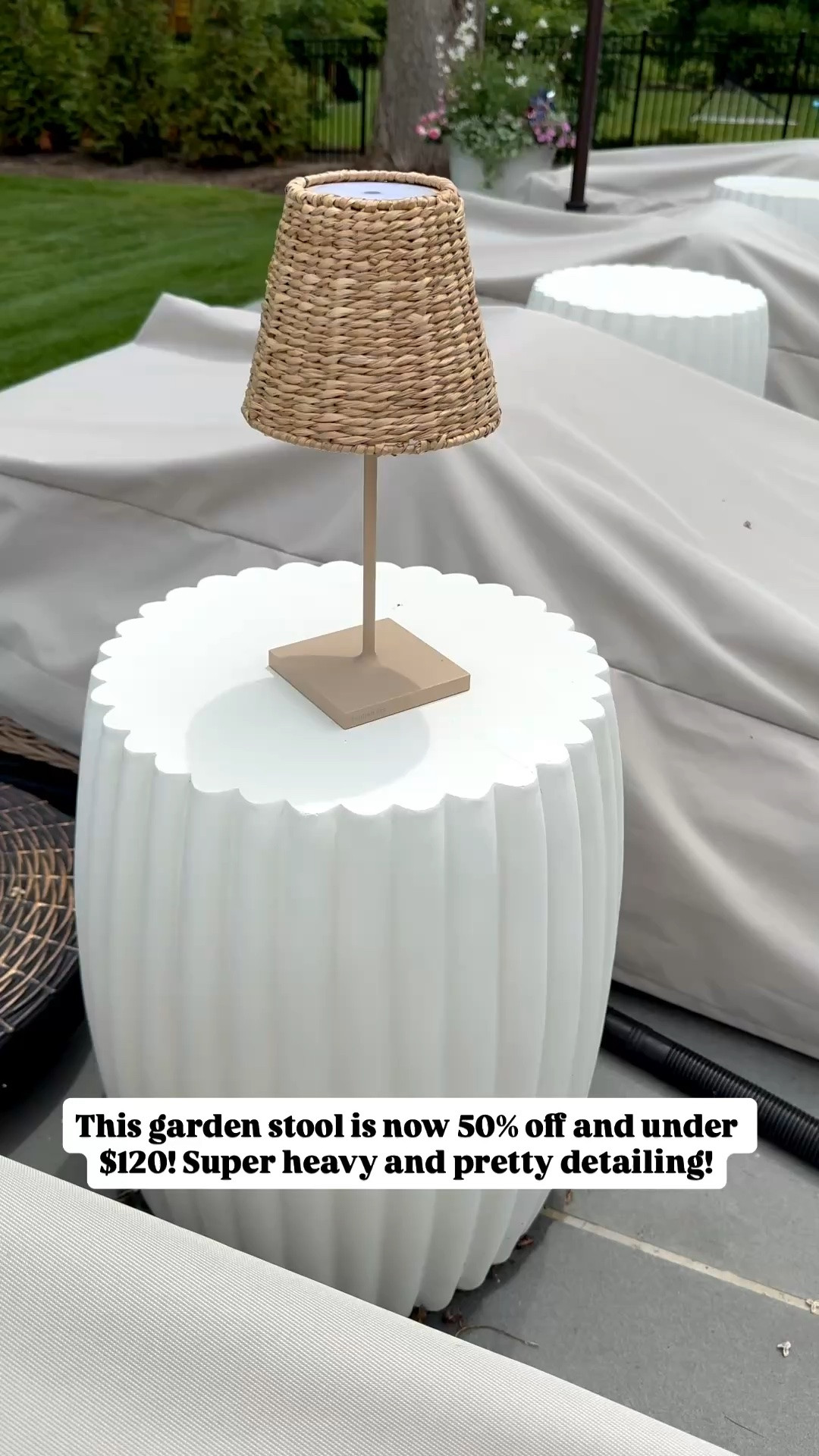 This cute garden stool is 50% off!! Now under $120! Also these cute outdoor lamps are on sale too, swap out these cute lamp shades! Perfect for patio season!

#LTKHome #LTKSaleAlert