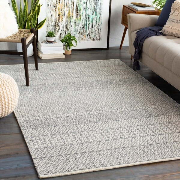 Amina Handmade Wool Moroccan Area Rug - 8' x 10' - Grey | Bed Bath & Beyond