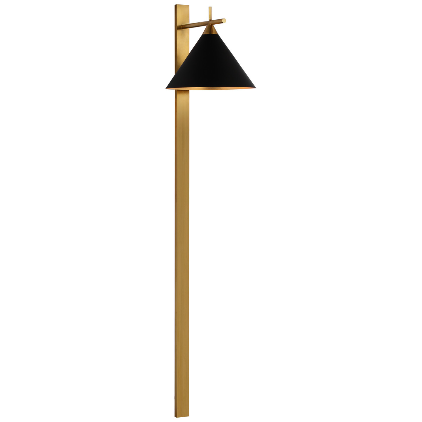 Cleo 56" Statement Sconce in Antique-Burnished Brass with Matte Black ShadeVisual Comfort | Visual Comfort