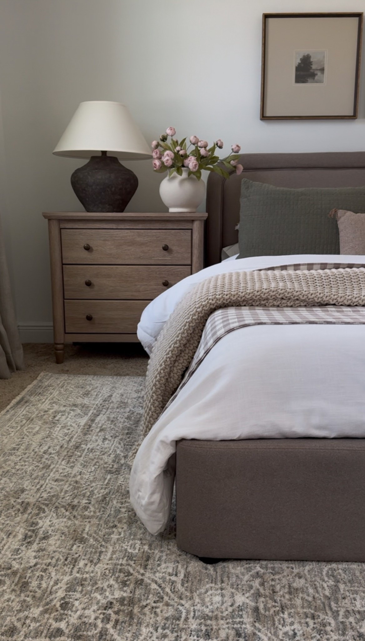 New bedroom rug!! This vintage-inspired pattern Newman collection rug by @loloirugs gives the room such a cozy feel. Comment “SEND IT” for links 🤍

I chose the color NEW-01 Slate/Natural in the size 7’-10” x 10’-2”. (Gifted) It is a pile height rug. It is super soft and durable! 

✨ Follow @christingracehome for more home inspo

#loloisummer2025 #loloi #loloirugs #theloloilook #rug #cozy #bedroom #bedroomdecor #bedroominspo #moody #modernclassic #neutral #neutralhomedecor 