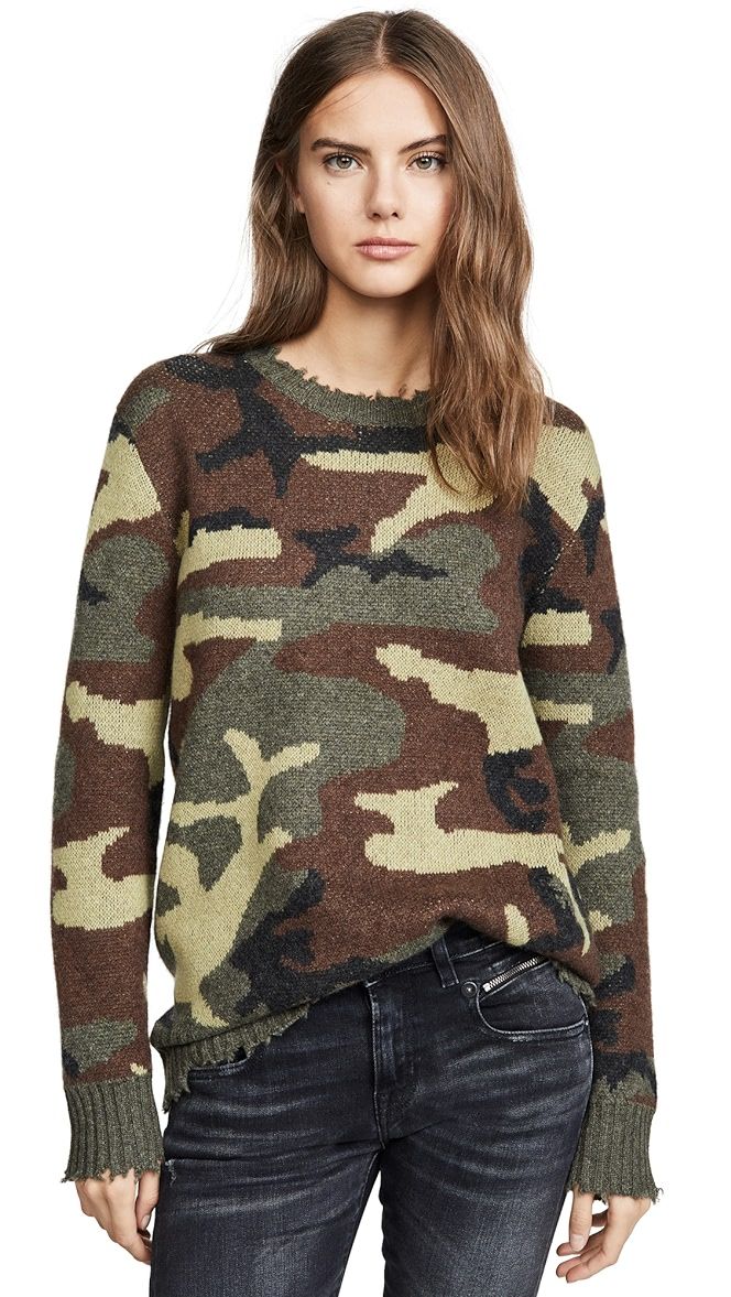 Camo Cashmere Crew Sweater | Shopbop