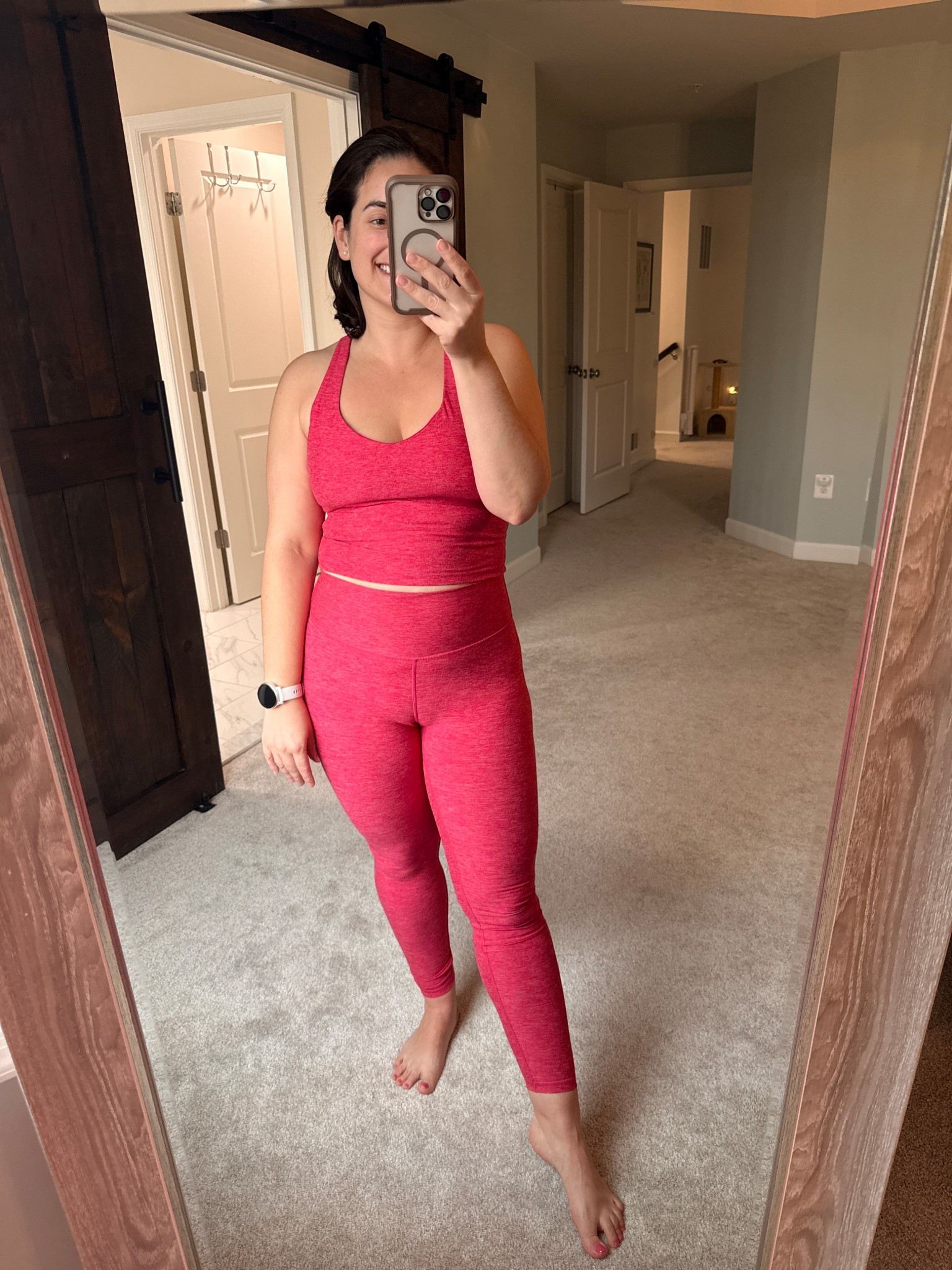 Matching pink workout set 🩷 

#LTKfitnessgoals #LTKMidsize #LTKmomlife