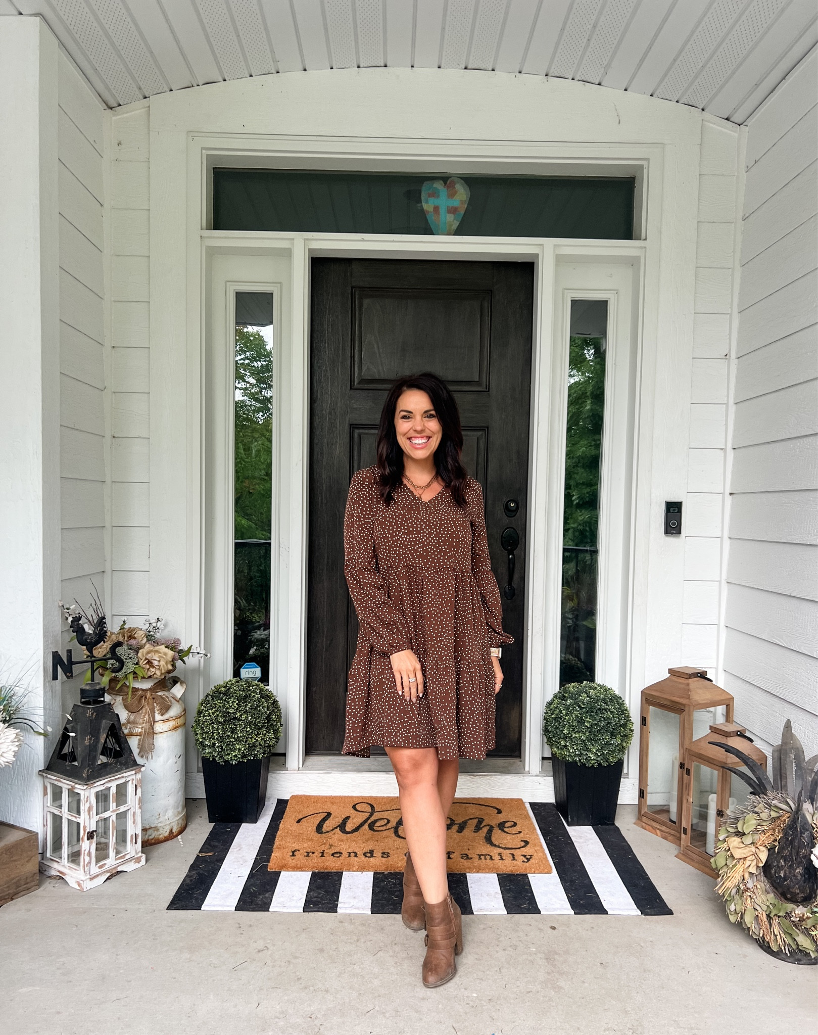 New Fall Amazon Dress I’m obsessing over!!! I’m 5ft, 120lbs wearing a small 

#Petitie #PetiteDress #FallDress #PolkaDotDress #Amazon