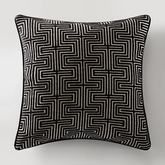 Z Gallerie Lenox Pillow 22" Geometric Pattern Decorative Throw Pillow - Black | Amazon (US)