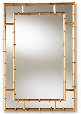 Baxton Studio Adra Modern and Contemporary Gold Finished Bamboo Accent Wall Mirror | Amazon (US)