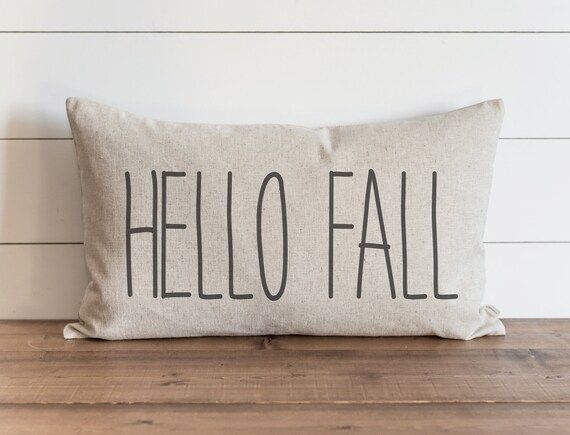 Fall Pillow Cover // Hello Fall // Autumn Pillow Cover // Thanksgiving // Fall Throw Pillow // Au... | Etsy (US)