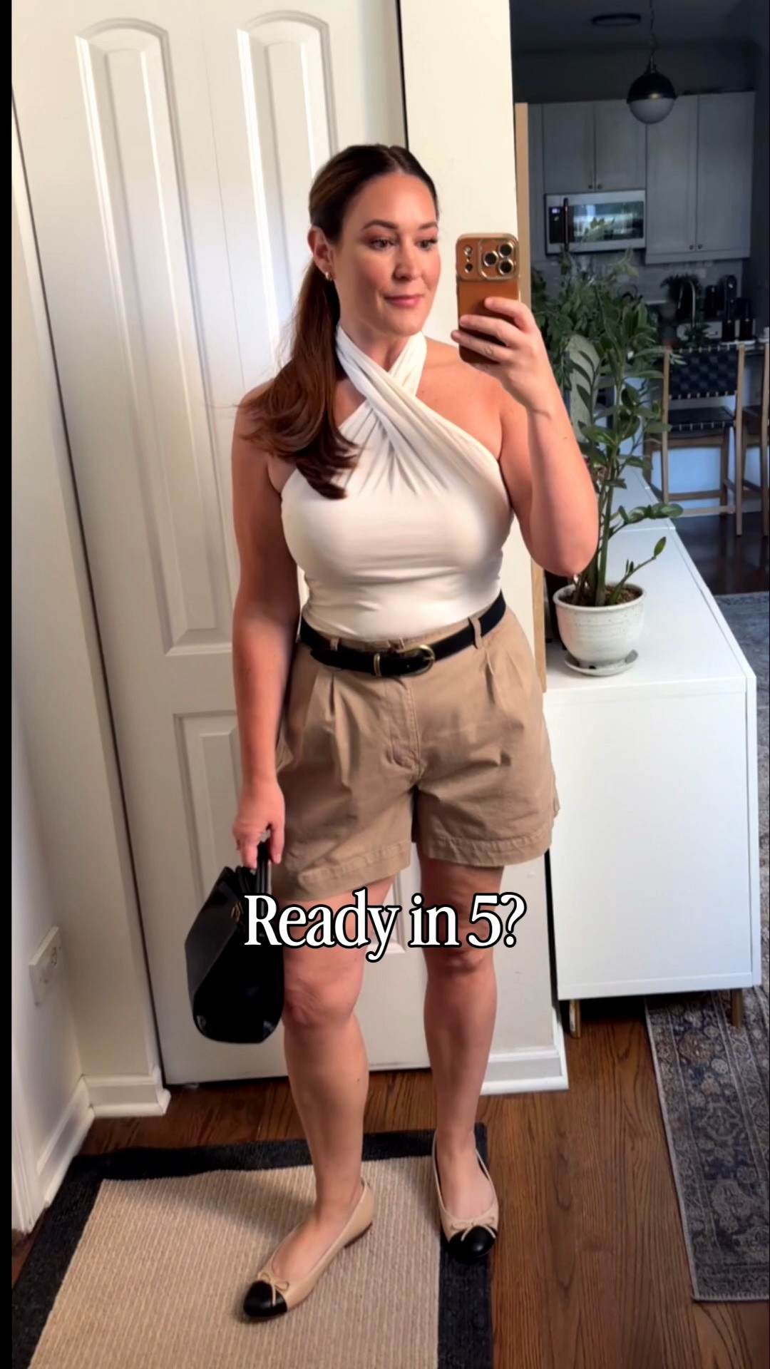 The fastest way to get ready is mixing neutrals! What are your favorite tips for a go to outfit?

Twist Halter top- large
Pleated shorts- medium
Black brass belt- 95
Black and tan flats

#LTKMidsize #LTKOver40 #LTKootd