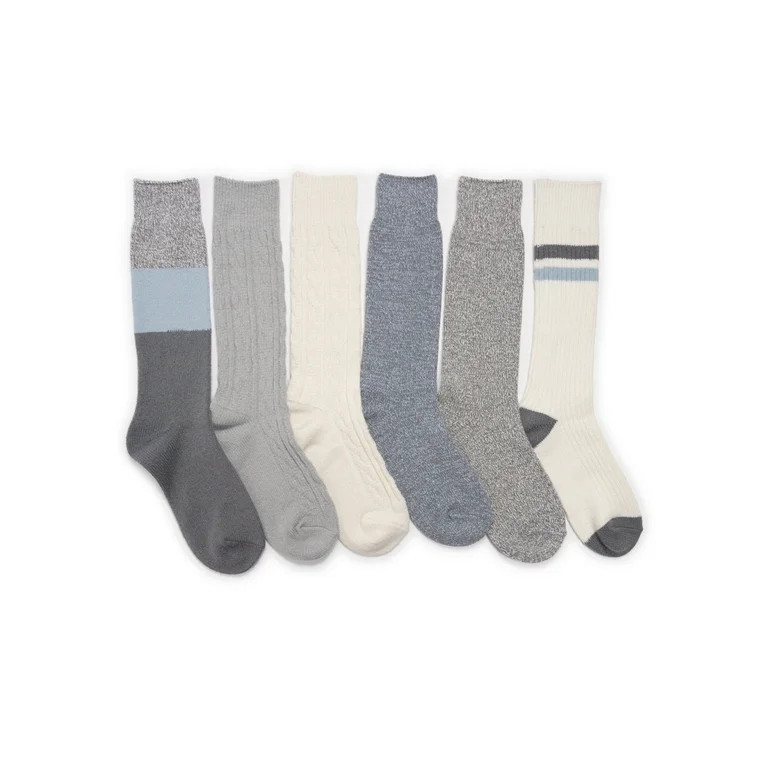 Muk Luks Women's Mid-Calf Tall Boot Socks, 6-Pack | Walmart (US)
