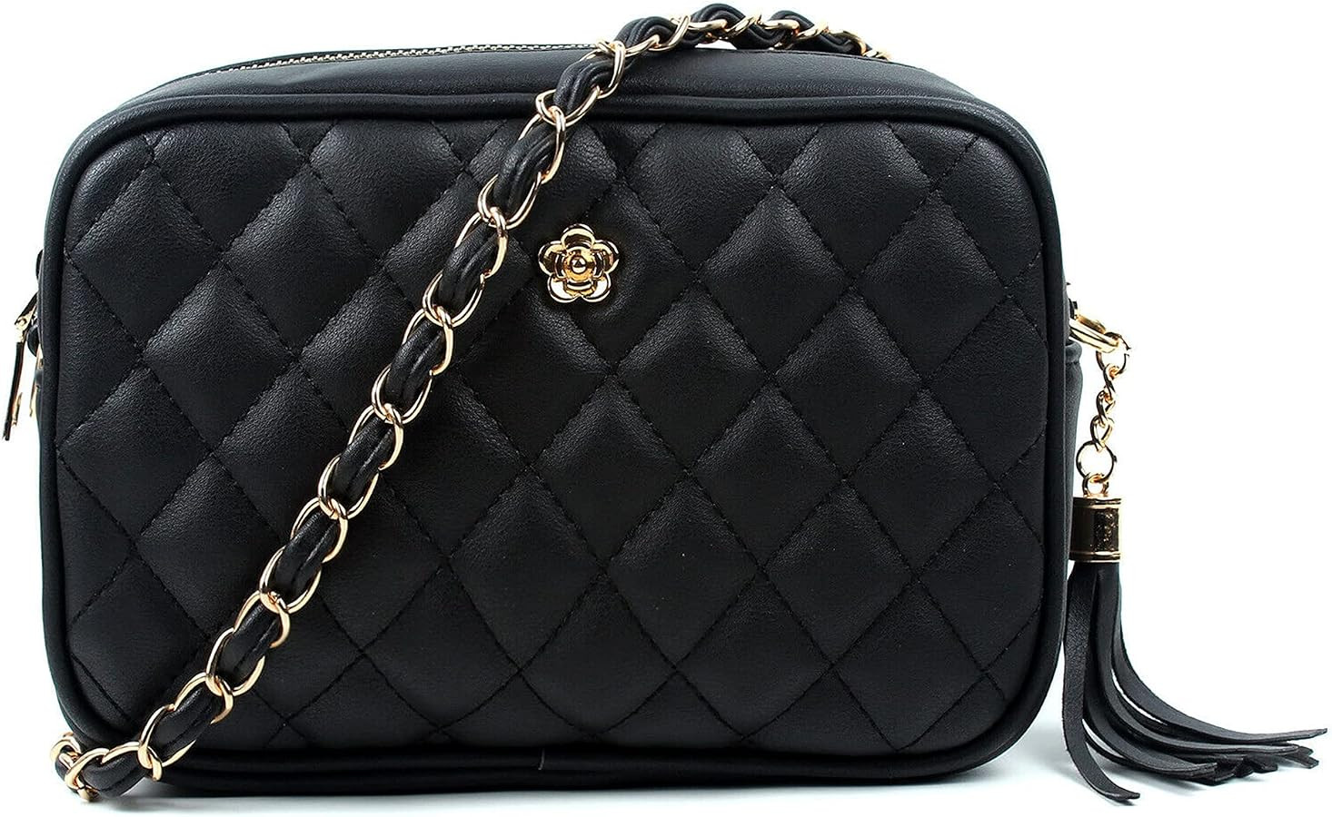 Wedmay Womens Designer Small Quilted Cross Body Bag Gold Chain Shoulder Handbags | Amazon (UK)