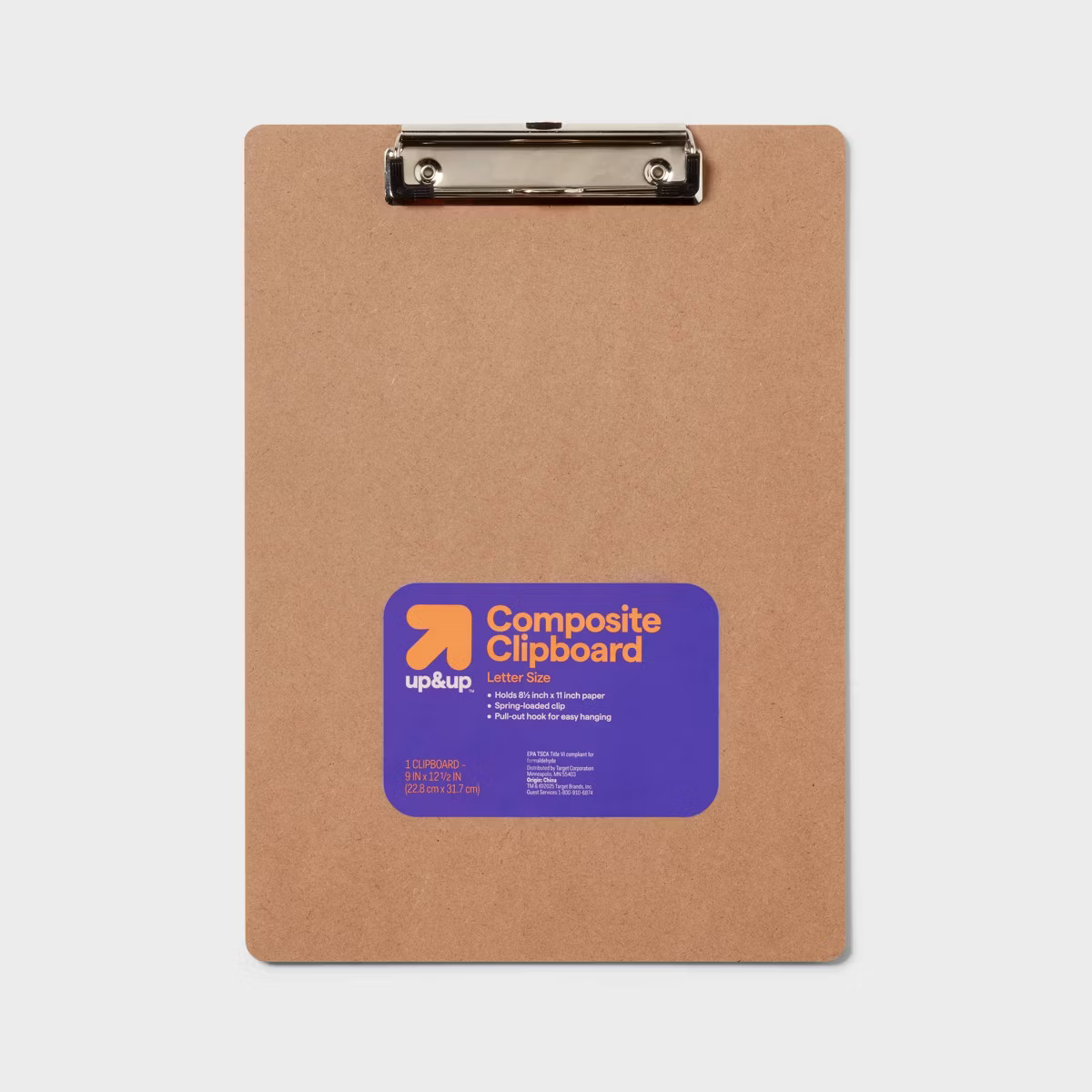 Composite Clipboard Brown - up&up™: MDF Paper Clipboards, Desk Organizer, 12.52" x 8.976", Ligh... | Target