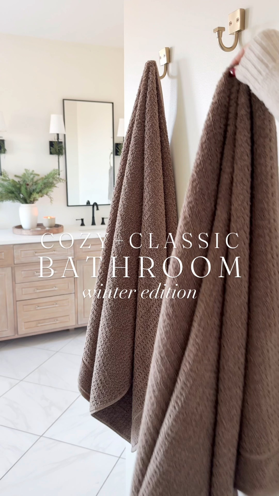 Cozy classic winter bathroom, bathroom vanity on major sale!!!!

Bathroom cabinet, bathroom vanity, bathroom accessories, wall mirror, wall sconces, bath towel, hand towel, faux greenery, bathroom decor, bathtub, winter decor 

#LTKFindsUnder50 #LTKSaleAlert #LTKHome