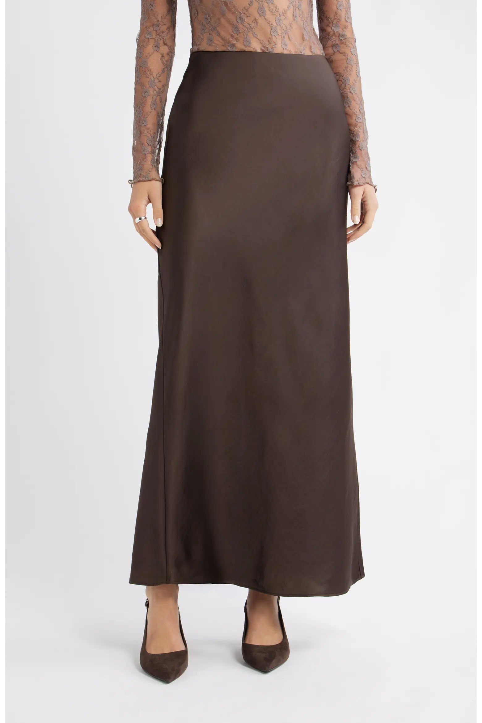 Open Edit Satin Maxi Skirt (Women) | Nordstrom | Nordstrom