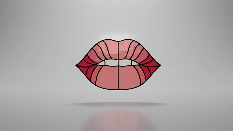 Lips Stained Glass Pattern: DIY Home Decor (PDF, SVG Digital Download) - Etsy | Etsy (US)