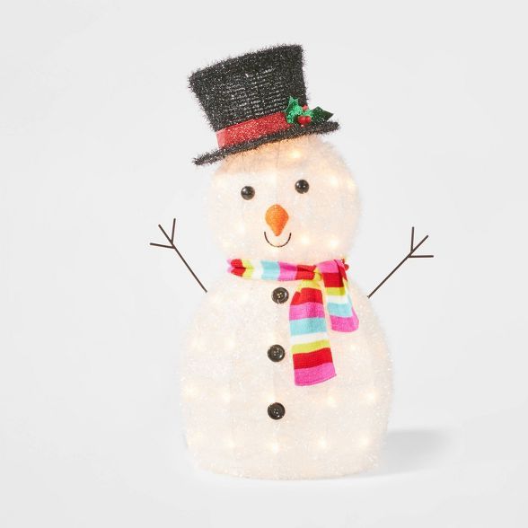 Small Christmas Tinsel Snowman with 35 Incandescent Lights  - Wondershop™ | Target