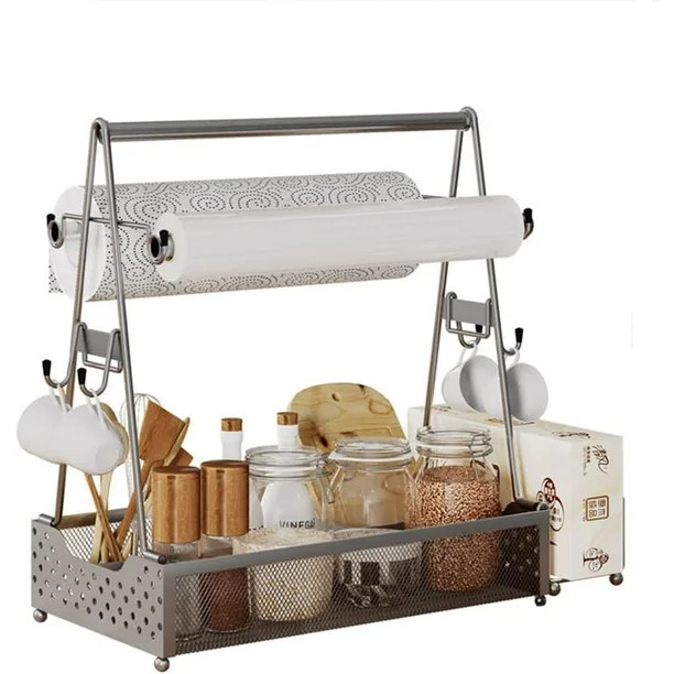 Large Grill BBQ Utensil Caddy with Paper Towel Holder Picnic Condiment Caddy BBQ Organizer Mesh B... | Walmart (US)