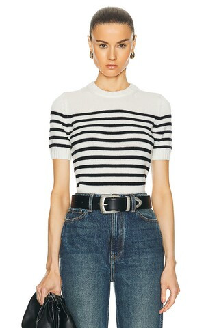 KHAITE STRICK LUPHIA in Glaze & Black - White. Size M (also in ). | FWRD 