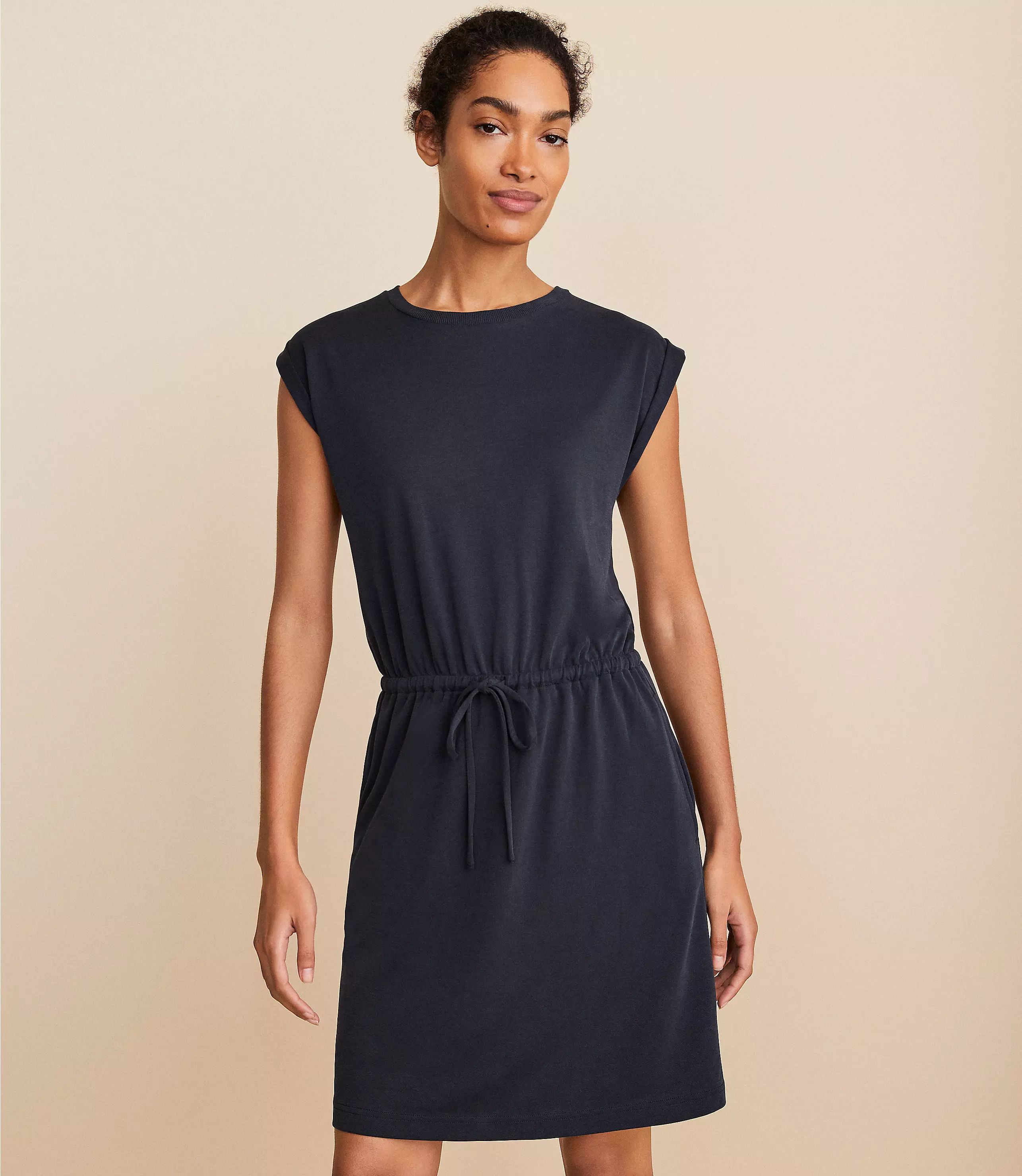 Lou & Grey Sandwashed Drawstring Pocket Dress | LOFT