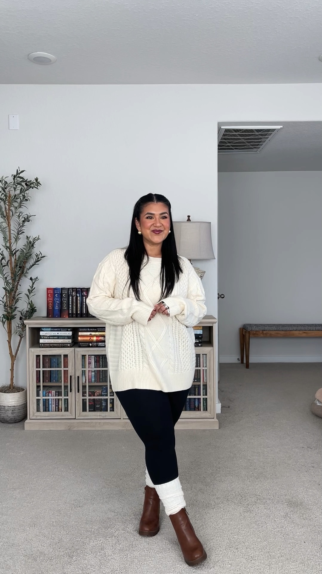 I’m 5’1”, size 12 // SWEATER: size large, perfectly oversized // LEGGINGS: size S-M (this size fits up to a size 12) // SOCKS: so soft and slouchy, my favorite boot socks // BOOTS: so comfy and true to size 

#LTKPetite #LTKootd #LTKMidsize