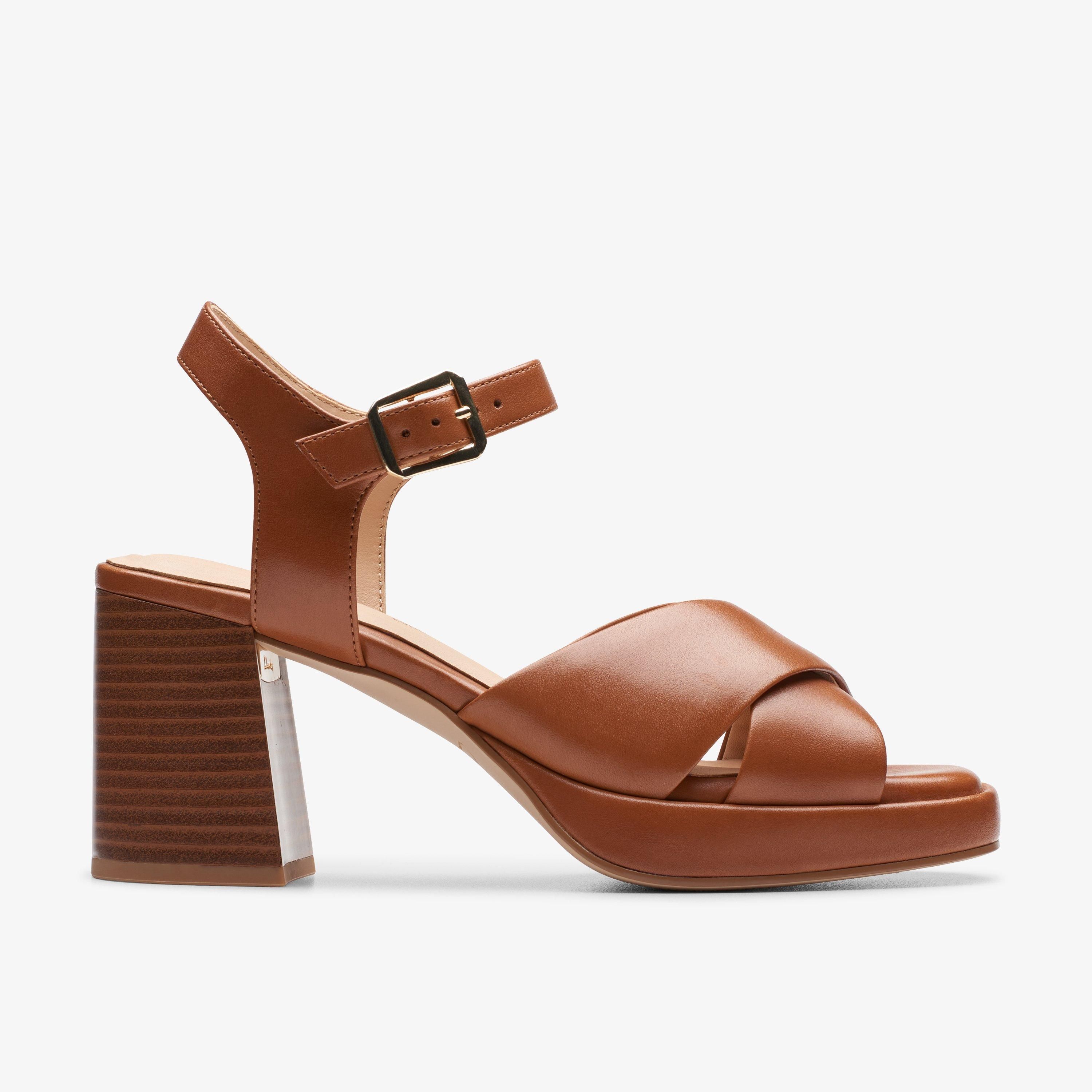 WOMENS Ritzy 75 Rae Tan Leather Heeled Sandals | Clarks US | Clarks (US)