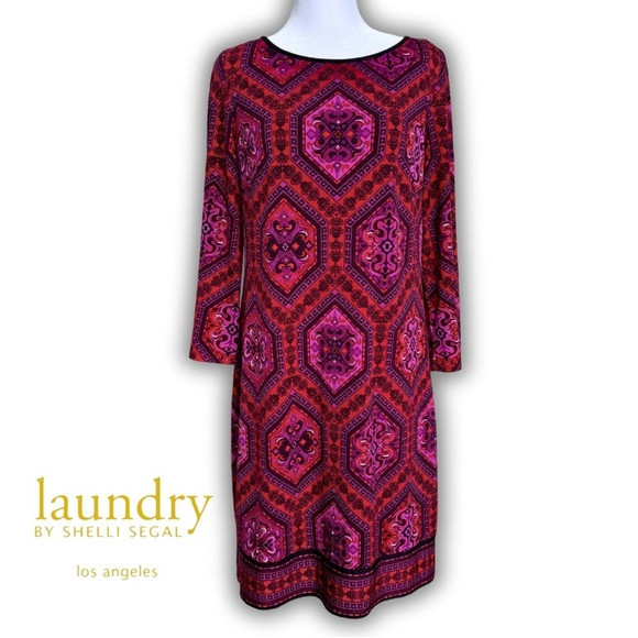Laundry Shelli Segal Los Angeles Red Dress Medium Boat neck Valentine’s Day M | Poshmark