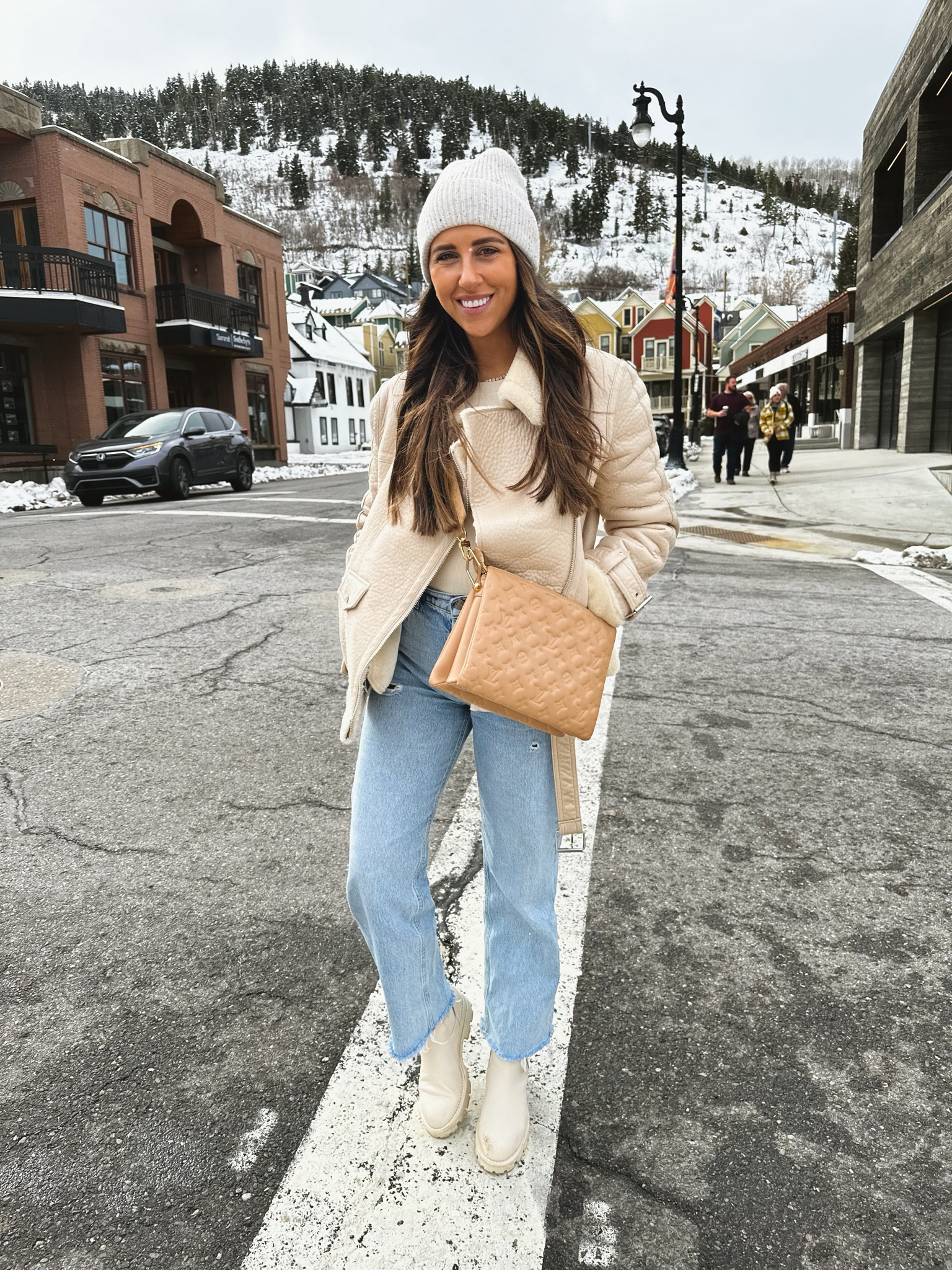 Feeling so cozy in this outfit! 

Sizes-
Jacket: 4 (fits like a 0-2) 
Jeans: 26
Boots: 8

#LTKSeasonal #LTKtravel #LTKHoliday