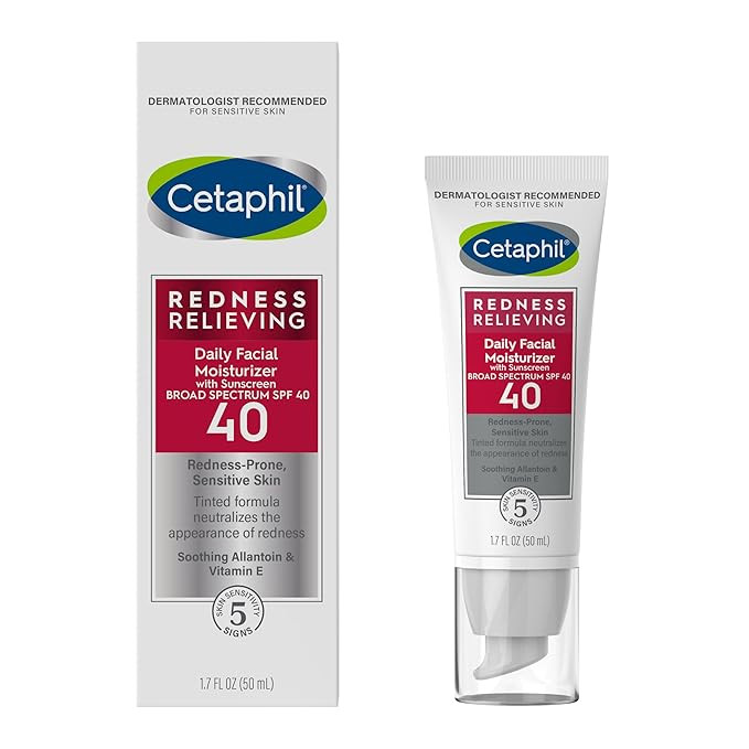 CETAPHIL Redness Relieving Daily Facial Moisturizer SPF 40, 1.7 fl oz, Broad spectrum Sunscreen, ... | Amazon (US)