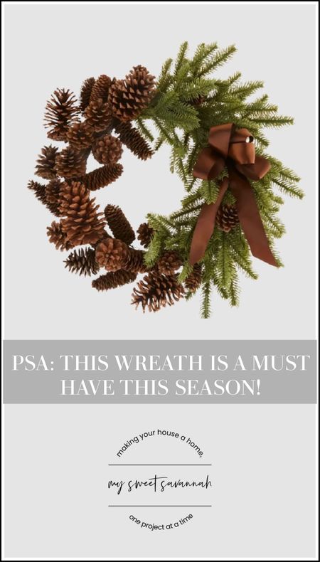 I just ordered one of these and it arrived today. I will be ordering more after seeing it in person and the quality and how real it looks! 
Brown ribbon
Pinecones
Wreath 
Christmas 
Holiday 
Thanksgiving 
Fall decor 

#LTKHoliday #LTKfindsunder50 #LTKSeasonal