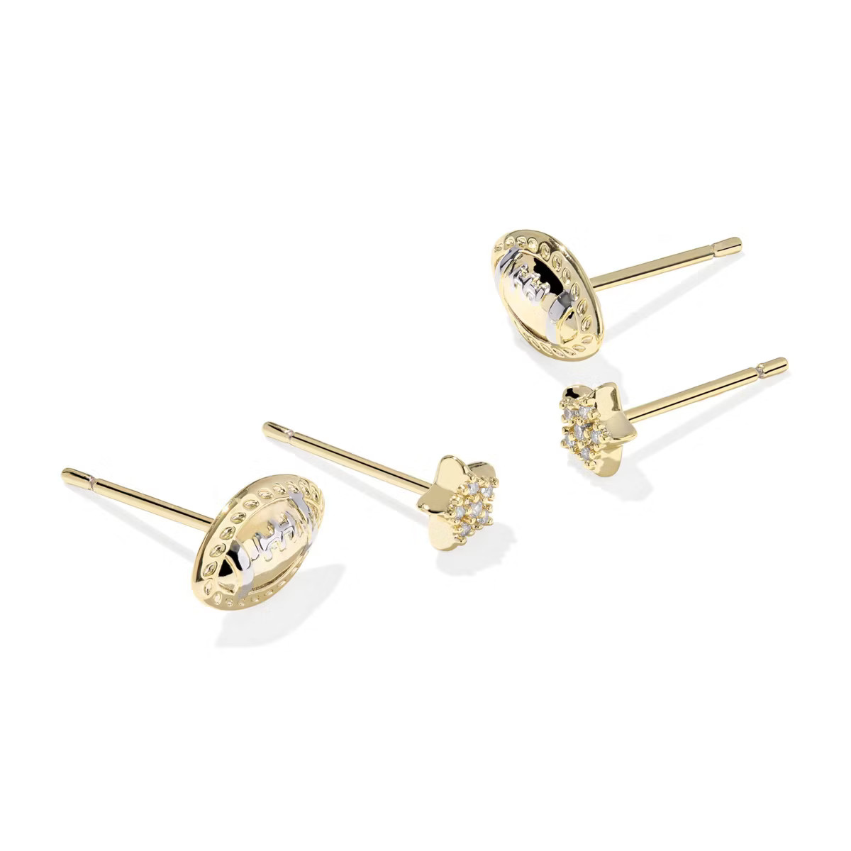 Kendra Scott Metal Football Stud Earring Set 2pc - Gold/Brown | Target
