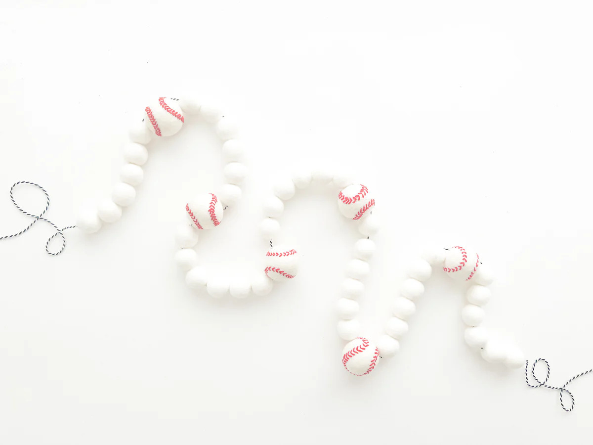 Baseball Themed Felt Ball Garland | Pearl & Jane