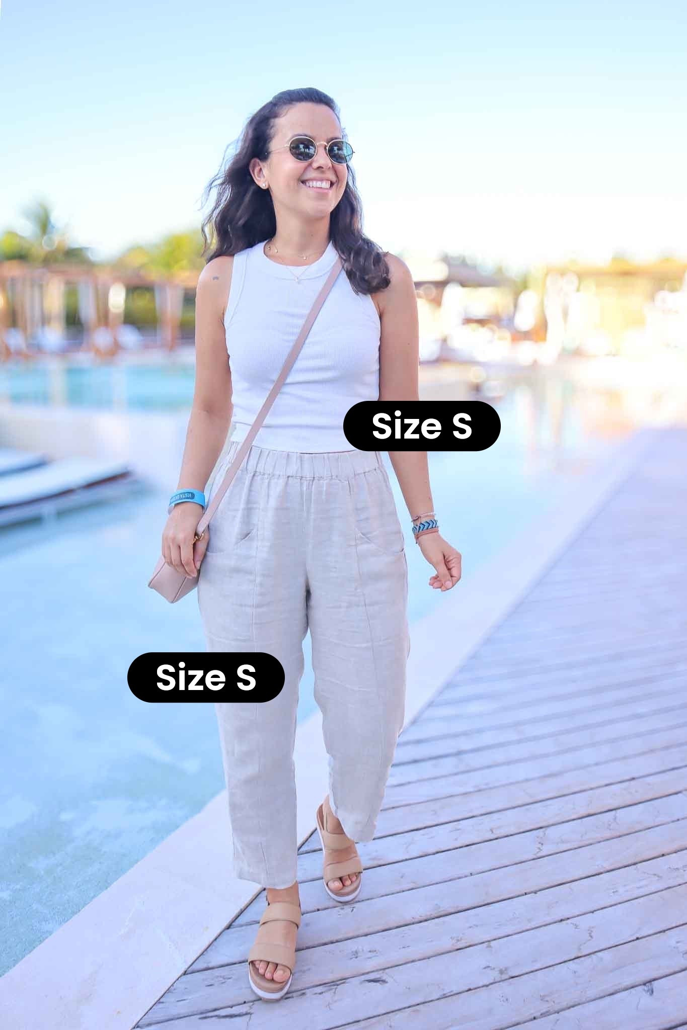 This is what I wear when I feel like “I have nothing to wear” - linen pants + crop top or cami + sandals and accessories 💫

#LTKTravel #LTKOver40