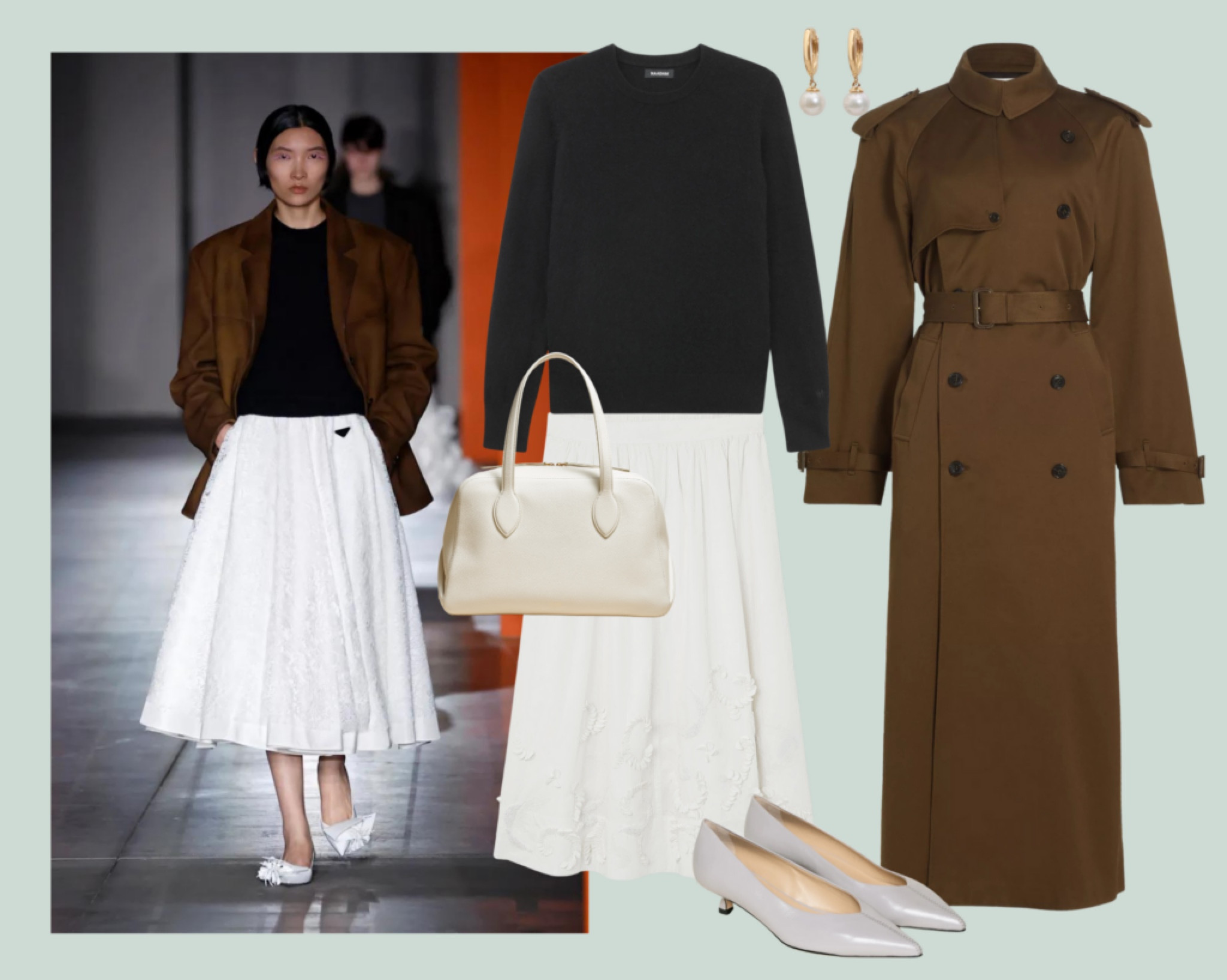 Chilly spring outfit inspired by the Prada runway, #skirt #prada #spring 

#LTKSeasonal