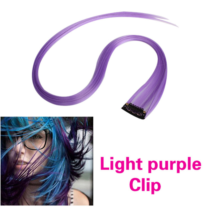 Jbhelth Women Punk Long Straight Hair Extensions Clip On Wig Purple | Walmart (US)