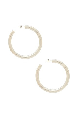 The M Jewelers NY The Thick Hoop Earrings in Silver from Revolve.com | Revolve Clothing (Global)