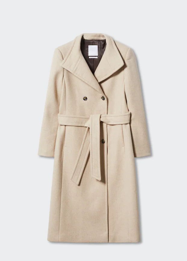 Wool coat with detachable fur details -  Women | Mango USA | MANGO (US)