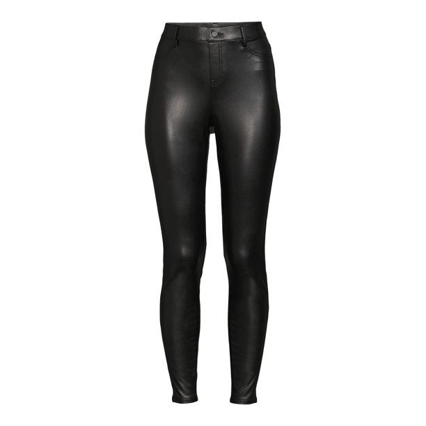 Time and Tru Women's Faux Leather Jegging - Walmart.com | Walmart (US)