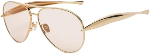 Oversized Aviator Sunglasses For Women 70s Retro 2025 Metal Shades with Gold Streamline Arms | Amazon (US)