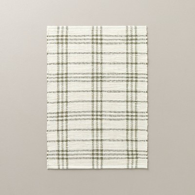 2'x3' Tri-Stripe Plaid Handmade Woven Accent Rug Green/Cream - Hearth & Hand™ with Magnolia: Farmhouse Style, Indoor Use | Target