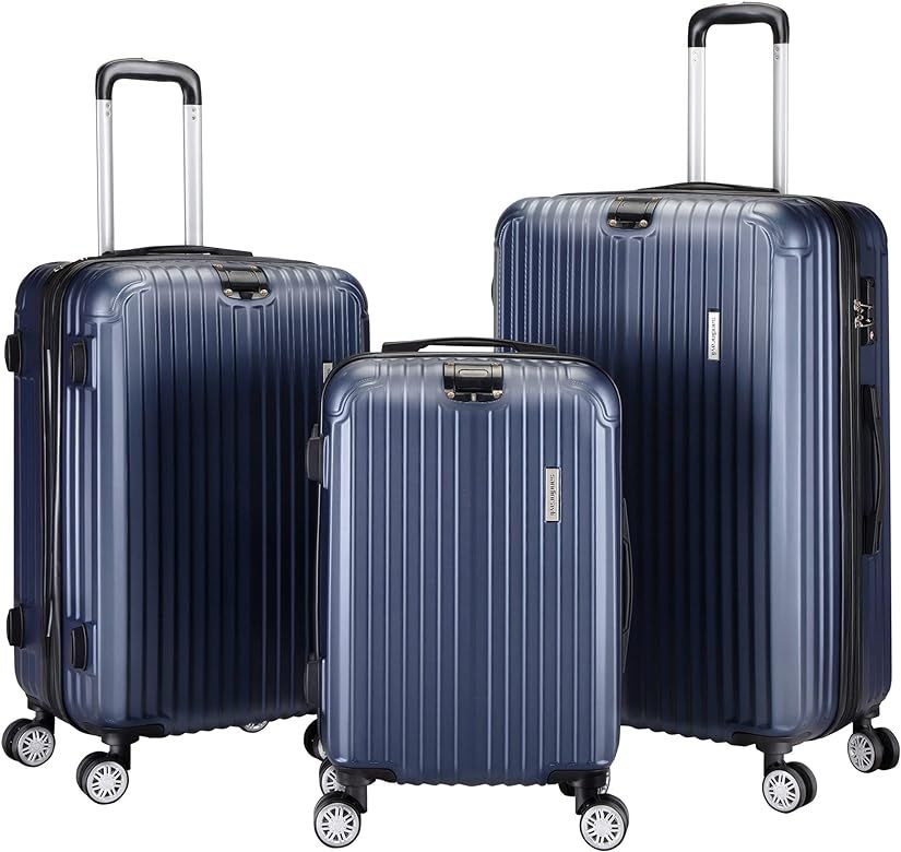 Sandinrayli Expandable Luggage Set, Hardshell Suitcase w/ Spinner Wheels & TSA Lock - 3 Piece Set... | Amazon (US)