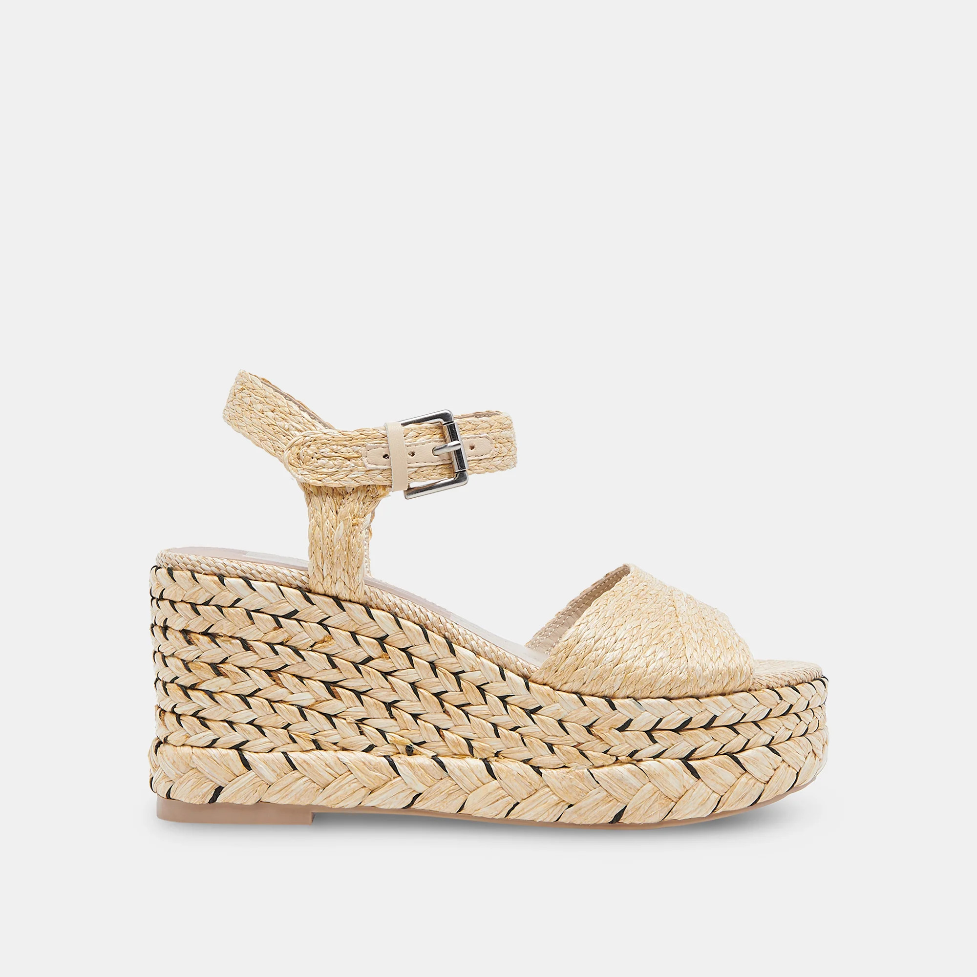 TIAGO Wedges LT Natural Raffia | Raffia Sandals & Recycled Materials | DolceVita.com
