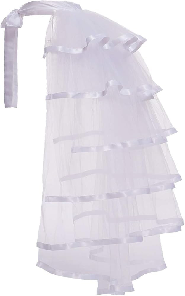 Victorian Steampunk Bustle Skirt 6 Layered Tie-on Belt Tulle Tutu Overskirt | Amazon (US)