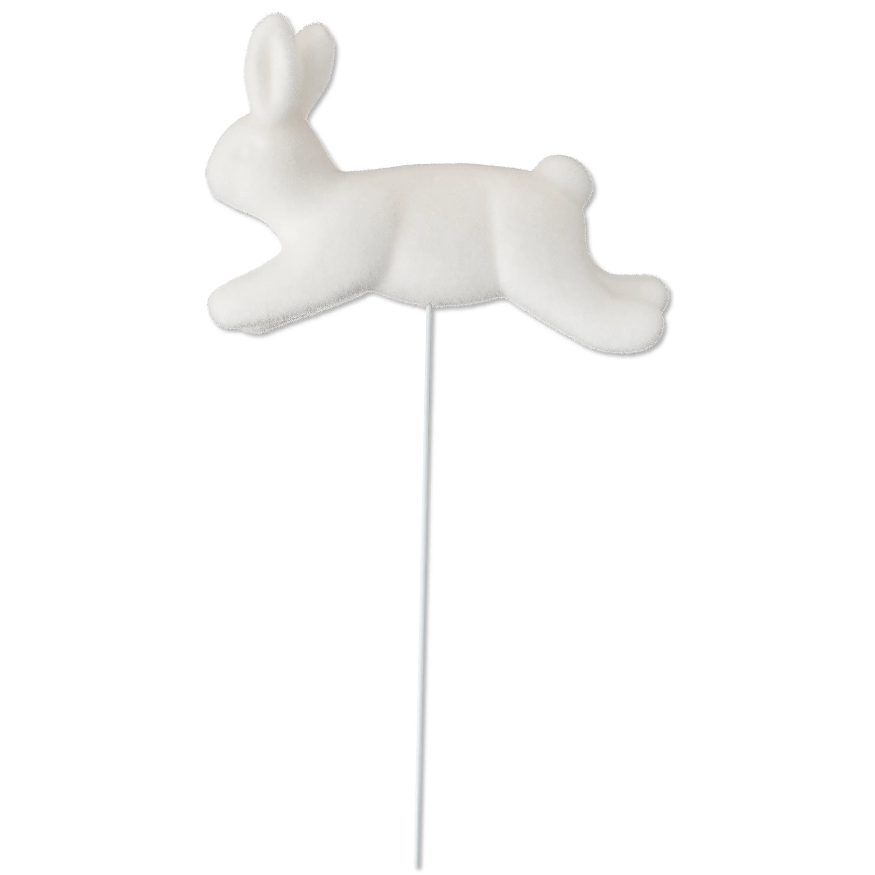 Flocked Bunny Decorative Pick, 15", Ivory, Easter by Way To Celebrate | Walmart (US)